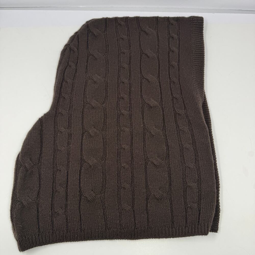 Michael Michael Kors Hooded Scarf Cable Knit Brown Gold Buttons Snood Balaclava - Picture 5 of 6